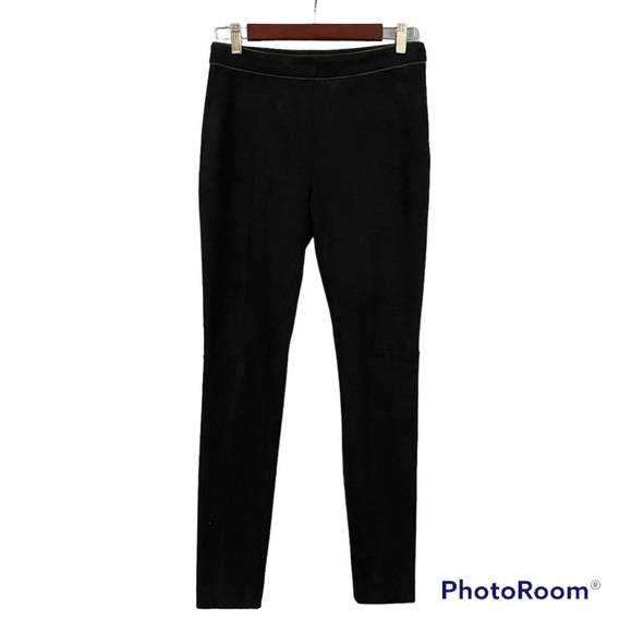 High Quality Faux Suede Leather Microsuede Black Skinny Pants 4 - Picture 3 of 4